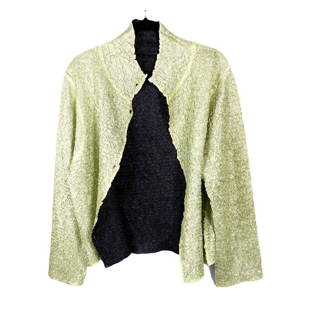 Vintage Reversible Crinkle Jacket Black Mint Green